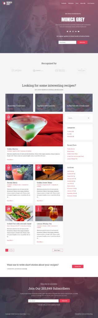 Food & Drinks Blog home page