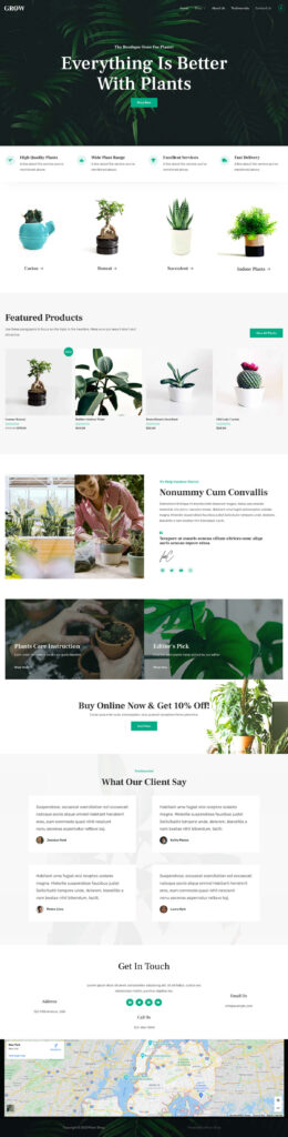 Plant Shop home page