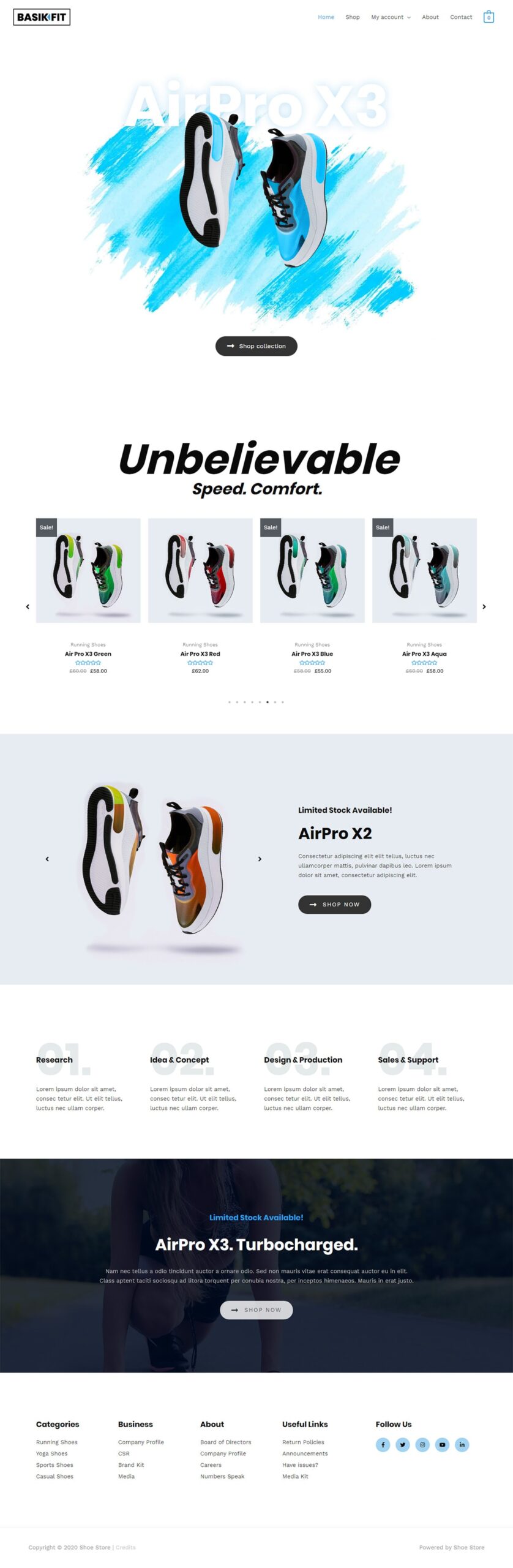 Shoe Store home page