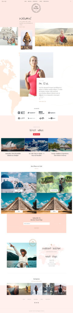 Travel Blogger home page