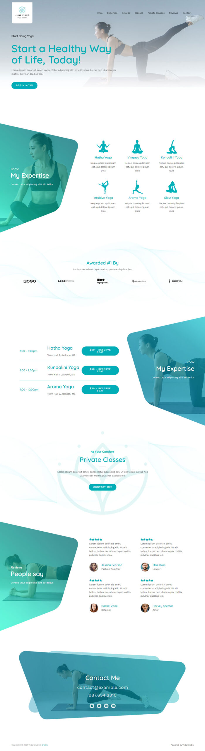 Yoga Studio home page